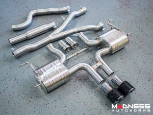 Jaguar F-TYPE Performance Exhaust System - MADNESS - 2.0L Turbo - Center Exit - Forged Carbon Fiber Exhaust Tips